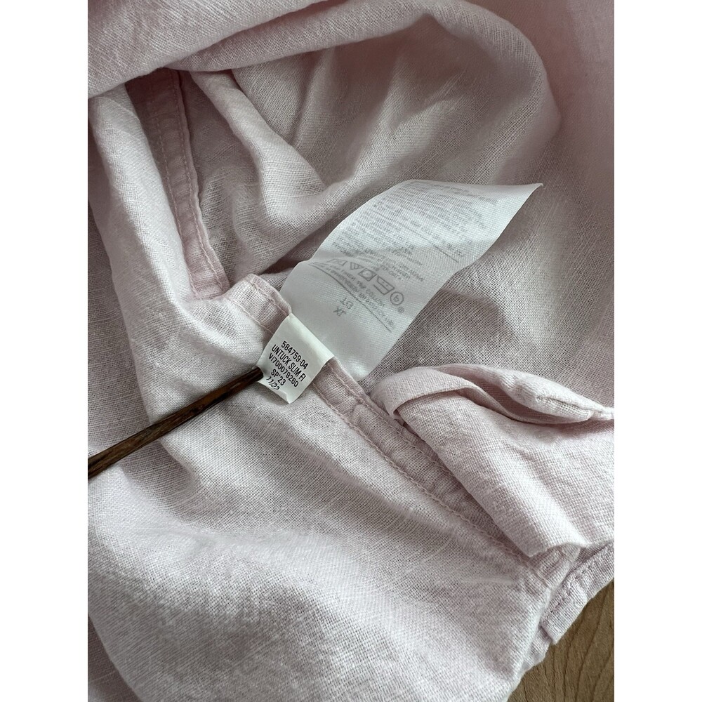 Banana Republic Men's Long Sleeve Button Up Linen Untucked Fit Light Pink XL - Picture 5 of 7